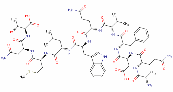 L-alanyl-l-glutaminyl-l-alpha-aspartyl-l-phenylalanyl-l-valyl-l-glutaminyl-l-tryptophyl-l-leucyl-l-methionyl-l-asparaginyl-l-threonineStructure,64790-15-4Structure L-alanyl-l-glutaminyl-l-alpha-aspartyl-l-phenylalanyl-l-valyl-l-glutaminyl-l-tryptophyl-l-leucyl-l-methionyl-l-asparaginyl-l-threonine Structure,64790-15-4Structure