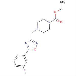Ethyl 4-((5-(3-iodophenyl)-1,2,4-oxadiazol-3-yl)methyl)piperazine-1-carboxylateStructure,657423-81-9Structure Ethyl 4-((5-(3-iodophenyl)-1,2,4-oxadiazol-3-yl)methyl)piperazine-1-carboxylate Structure,657423-81-9Structure