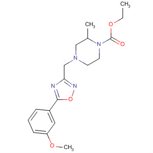 Ethyl 4-((5-(3-methoxyphenyl)-1,2,4-oxadiazol-3-yl)methyl)-2-methylpiperazine-1-carboxylateStructure,657423-95-5Structure Ethyl 4-((5-(3-methoxyphenyl)-1,2,4-oxadiazol-3-yl)methyl)-2-methylpiperazine-1-carboxylate Structure,657423-95-5Structure