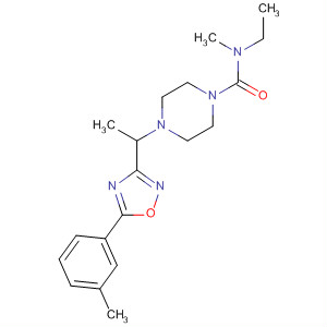 N-ethyl-n-methyl-4-(1-(5-m-tolyl-1,2,4-oxadiazol-3-yl)ethyl)piperazine-1-carboxamideStructure,657425-46-2Structure N-ethyl-n-methyl-4-(1-(5-m-tolyl-1,2,4-oxadiazol-3-yl)ethyl)piperazine-1-carboxamide Structure,657425-46-2Structure