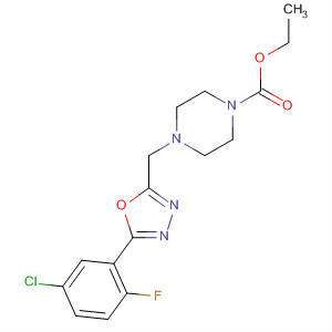 Ethyl 4-((5-(5-chloro-2-fluorophenyl)-1,3,4-oxadiazol-2-yl)methyl)piperazine-1-carboxylateStructure,657426-38-5Structure Ethyl 4-((5-(5-chloro-2-fluorophenyl)-1,3,4-oxadiazol-2-yl)methyl)piperazine-1-carboxylate Structure,657426-38-5Structure