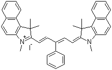 1,1,3-三甲基-2-[(1e,3z)-3-苯基-5-(1,1,3-三甲基-1,3-二氫-2H-苯并[e]吲哚-2-基)-1,3-戊二基]-1H-苯并[e]碘化吲哚結(jié)構(gòu)式_66753-40-0結(jié)構(gòu)式