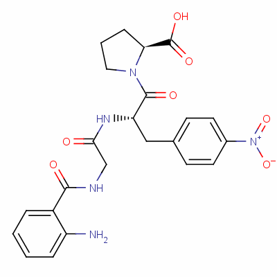 N-(2-氨基苯甲酰)甘氨酰-4-硝基-L-苯丙氨酰-L-脯氨酸結(jié)構(gòu)式_67482-93-3結(jié)構(gòu)式