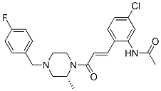 N-[5-氯-2-[(1E)-3-[(2R)-4-[(4-氟苯基)甲基]-2-甲基-1-哌嗪基]-3-氧代-1-丙基]苯基]-乙酰胺結構式_685534-25-2結構式