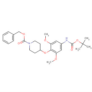 4-(4-Tert-butoxycarbonylamino-2,6-dimethoxy-phenoxy)-piperidine-1-carboxylic acid benzyl esterStructure,700804-14-4Structure 4-(4-Tert-butoxycarbonylamino-2,6-dimethoxy-phenoxy)-piperidine-1-carboxylic acid benzyl ester Structure,700804-14-4Structure