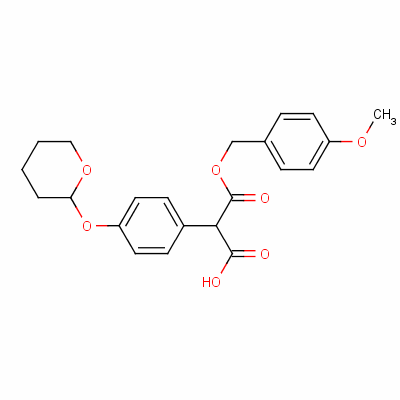 3-(4-Methoxybenzyloxy)-3-oxo-2-(4-(tetrahydro-2h-pyran-2-yloxy)phenyl)propanoic acidStructure,70653-29-1Structure 3-(4-Methoxybenzyloxy)-3-oxo-2-(4-(tetrahydro-2h-pyran-2-yloxy)phenyl)propanoic acid Structure,70653-29-1Structure