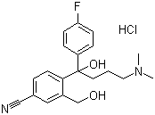4-[4-(二甲氨基)-1-(4-氟苯基)-1-羥丁基]-3-羥甲基苯腈鹽酸鹽結(jié)構(gòu)式_717133-25-0結(jié)構(gòu)式