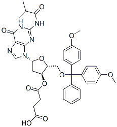 N2-異丁?；?5-O-(4,4-二甲氧基三苯甲基)-2-脫氧鳥苷-3-O-琥珀酸結(jié)構(gòu)式_74405-46-2結(jié)構(gòu)式