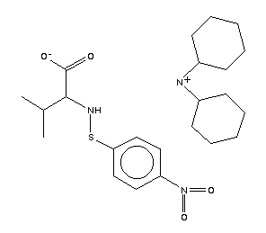 N-2-nitrophenylsulfenyl-l-valine dicyclohexylammonium saltStructure,7675-57-2Structure N-2-nitrophenylsulfenyl-l-valine dicyclohexylammonium salt Structure,7675-57-2Structure