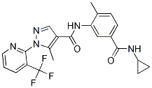 N-[5-[(環(huán)丙基氨基)羰基]-2-甲基苯基]-5-甲基-1-[3-(三氟甲基)-2-吡啶]-1H-吡唑-4-羧酰胺結(jié)構(gòu)式_796069-97-1結(jié)構(gòu)式