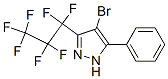 4-Bromo-3-(heptafluoroprop-1-yl)-5-(phenyl)pyrazoleStructure,82633-52-1Structure 4-Bromo-3-(heptafluoroprop-1-yl)-5-(phenyl)pyrazole Structure,82633-52-1Structure