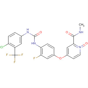4-(4-(3-(4-Chloro-3-(trifluoromethyl)phenyl)ureido)-3-fluorophenoxy)-2-(methylcarbamoyl)pyridine 1-oxideStructure,835621-11-9Structure 4-(4-(3-(4-Chloro-3-(trifluoromethyl)phenyl)ureido)-3-fluorophenoxy)-2-(methylcarbamoyl)pyridine 1-oxide Structure,835621-11-9Structure