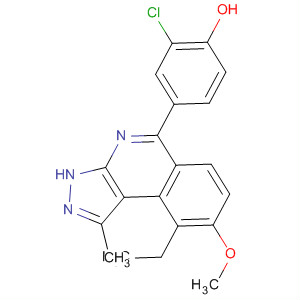 2-氯-4-[9-乙基-1-甲基-8-(甲基氧基)-3H-吡唑并[3,4-c]異喹啉-5-基]苯酚結(jié)構(gòu)式_838855-23-5結(jié)構(gòu)式