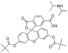 6-羧基熒光素3’,6’-二特戊酰N-(1-甲基乙基)-2-丙胺結(jié)構(gòu)式_847569-43-1結(jié)構(gòu)式
