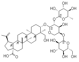 23-Hydroxyl lup-20(29)-en-28-oic acid, 3-o-?-d-glucopyranosyl(1→4)[-l-rhamnopyranosyl) (1→2)--l-arabinopyranosideStructure,848784-85-0Structure 23-Hydroxyl lup-20(29)-en-28-oic acid, 3-o-?-d-glucopyranosyl(1→4)[-l-rhamnopyranosyl) (1→2)--l-arabinopyranoside Structure,848784-85-0Structure