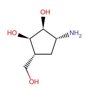 (1R,2S,3R,5R)-3-氨基-5-(羥基甲基)環(huán)戊烷-1,2-二醇結(jié)構(gòu)式_85026-59-1結(jié)構(gòu)式