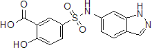 Benzoic acid,2-hydroxy-5-(1h-indazol-6-ylamino)sulfonyl-Structure,854358-00-2Structure Benzoic acid,2-hydroxy-5-(1h-indazol-6-ylamino)sulfonyl- Structure,854358-00-2Structure