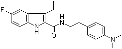 N-(4-(二甲基氨基)苯乙基)-3-乙基-5-氟-1H-吲哚-2-羧酰胺結(jié)構(gòu)式_868273-09-0結(jié)構(gòu)式