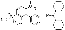 Sodium 2’-dicyclohexylphosphino-2,6-dimethoxy-1,1’-biphenyl-3-sulfonate hydrateStructure,870245-75-3Structure Sodium 2’-dicyclohexylphosphino-2,6-dimethoxy-1,1’-biphenyl-3-sulfonate hydrate Structure,870245-75-3Structure