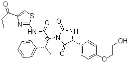 (2S,3s)-2-((r)-4-(4-(2-hydroxyethoxy)phenyl)-2,5-dioxoimidazolidin-1-yl)-3-phenyl-n-(4-propionylthiazol-2-yl)butanamideStructure,876755-27-0Structure (2S,3s)-2-((r)-4-(4-(2-hydroxyethoxy)phenyl)-2,5-dioxoimidazolidin-1-yl)-3-phenyl-n-(4-propionylthiazol-2-yl)butanamide Structure,876755-27-0Structure