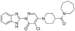 1H-azepine, 1-[[1-[1-(1h-benzimidazol-2-yl)-5-chloro-1,6-dihydro-6-oxo-4-pyridazinyl]-4-piperidinyl]carbonyl]hexahydro- (9ci) Structure,878574-87-9Structure