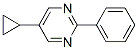 Pyrimidine, 5-cyclopropyl-2-phenyl- (9ci)Structure,90253-39-7Structure Pyrimidine, 5-cyclopropyl-2-phenyl- (9ci) Structure,90253-39-7Structure