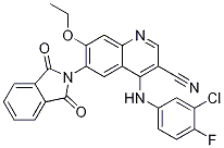 3-氰基-4-(3-氯-4-氟苯胺基)-7-乙氧基-6-(鄰苯二甲酰亞胺基)喹啉結構式_915945-40-3結構式