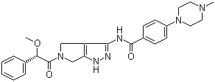 4-(4-甲基-1-哌嗪)-n-[1,4,5,6-四氫-5-[(2s)-2-甲氧基-2-苯基乙?；鵠吡咯并[3,4-c]吡唑-3-基]苯甲酰胺結(jié)構(gòu)式_916995-51-2結(jié)構(gòu)式