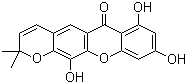 7,9,12-三羥基-2,2-二甲基-2H,6H-吡喃并[3,2-B]氧雜蒽-6-酮結(jié)構(gòu)式_92609-77-3結(jié)構(gòu)式