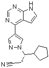 (3S)-3-環(huán)戊基-3-[4-(7H-吡咯并[2,3-d]嘧啶-4-基)-1H-吡唑-1-基]丙腈結構式_941685-37-6結構式