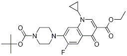 Ethyl7-(4-(tert-butoxycarbonyl)piperazin-1-yl)-1-cyclopropyl-6-fluoro-4-oxo-1,4-dihydroquinoline-3-carboxylateStructure,952653-63-3Structure Ethyl7-(4-(tert-butoxycarbonyl)piperazin-1-yl)-1-cyclopropyl-6-fluoro-4-oxo-1,4-dihydroquinoline-3-carboxylate Structure,952653-63-3Structure