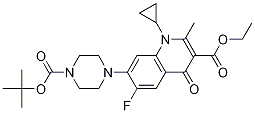 Ethyl7-(4-(tert-butoxycarbonyl)piperazin-1-yl)-1-cyclopropyl-6-fluoro-2-methyl-4-oxo-1,4-dihydroquinoline-3-carboxylateStructure,952653-71-3Structure Ethyl7-(4-(tert-butoxycarbonyl)piperazin-1-yl)-1-cyclopropyl-6-fluoro-2-methyl-4-oxo-1,4-dihydroquinoline-3-carboxylate Structure,952653-71-3Structure