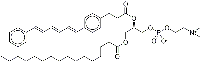 1-棕櫚?；?2-((2-(4-(6-苯基-1,3,4-己三烯基)苯基)乙基)羰基)-3-磷脂酰膽堿結(jié)構(gòu)式_98014-38-1結(jié)構(gòu)式