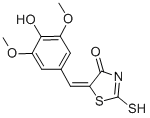 (5E)-5-(4-羥基-3,5-二甲氧基亞芐基)-2-疏基-1,3-噻唑-4(5H)-酮結(jié)構(gòu)式_99988-74-6結(jié)構(gòu)式