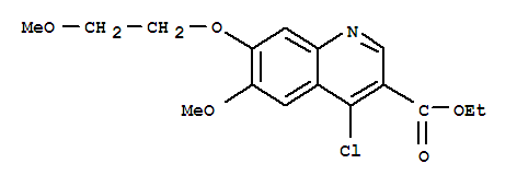Ethyl 4-chloro-6-methoxy-7-(2-methoxyethoxy)quinoline-3-carboxylateStructure,1131605-02-1Structure Ethyl 4-chloro-6-methoxy-7-(2-methoxyethoxy)quinoline-3-carboxylate Structure,1131605-02-1Structure