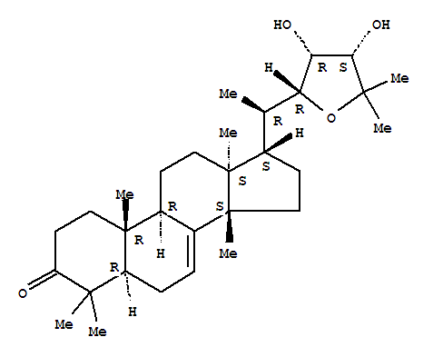 22,25-環(huán)氧-23,24-二羥基-13ALPHA,14BETA,17BETAH-羊毛甾-7-烯-3-酮結(jié)構(gòu)式_16962-90-6結(jié)構(gòu)式