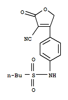 N-[4-(4-氰基-2,5-二氫-5-氧代-3-呋喃)苯基]-1-丁磺酰胺結(jié)構(gòu)式_173436-24-3結(jié)構(gòu)式