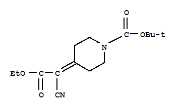 1-Piperidinecarboxylic acid, 4-(1-cyano-2-ethoxy-2-oxoethylidene)-, 1,1-dimethylethyl esterStructure,193537-11-0Structure 1-Piperidinecarboxylic acid, 4-(1-cyano-2-ethoxy-2-oxoethylidene)-, 1,1-dimethylethyl ester Structure,193537-11-0Structure