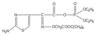 O,O-二乙基磷-(Z)-2-(2-氨基噻唑-4-基)-2-(T-丁氧基羰基甲氧基亞氨基)乙酸酯結構式_204185-34-2結構式