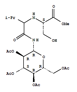(9ci)-n-[2-甲基-1-[[(2,3,4,6-四-o-乙酰基-beta-d-吡喃葡萄糖)氨基]羰基]丙基]-L-絲氨酸甲酯結(jié)構(gòu)式_213543-33-0結(jié)構(gòu)式