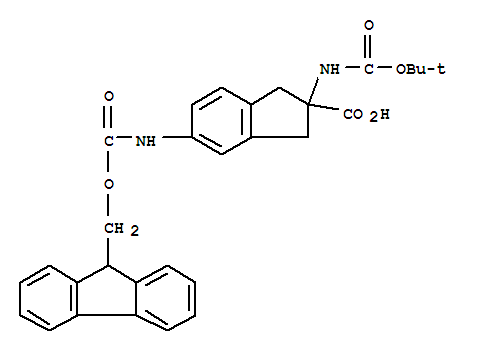 2-(N-boc-amino)-5-(n-fmoc-amino)indan-2-carboxylic acidStructure,214262-84-7Structure 2-(N-boc-amino)-5-(n-fmoc-amino)indan-2-carboxylic acid Structure,214262-84-7Structure