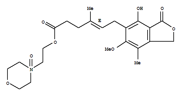 2-(4-氧代-4-嗎啉基)乙基(4E)-6-(4-羥基-6-甲氧基-7-甲基-3-氧代-1,3-二氫-2-苯并呋喃-5-基)-4-甲基-4-己烯酸酯結(jié)構(gòu)式_224052-51-1結(jié)構(gòu)式