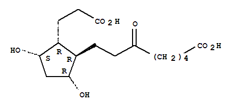 8-[2-(2-羧基乙基)-3,5-二羥基環(huán)戊基]-6-氧代辛酸結(jié)構(gòu)式_23109-94-6結(jié)構(gòu)式