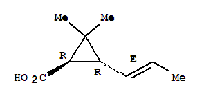 (1r,3r)-rel-(9ci)-2,2-二甲基-3-(1e)-1-丙烯基-環(huán)丙烷羧酸結(jié)構(gòu)式_240494-66-0結(jié)構(gòu)式