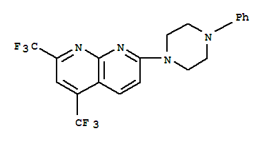 1,8-Naphthyridine,7-(4-phenyl-1-piperazinyl)-2,4-bis(trifluoromethyl)-(9ci)Structure,241488-25-5Structure 1,8-Naphthyridine,7-(4-phenyl-1-piperazinyl)-2,4-bis(trifluoromethyl)-(9ci) Structure,241488-25-5Structure