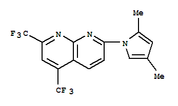 1,8-Naphthyridine,7-(2,4-dimethyl-1h-pyrrol-1-yl)-2,4-bis(trifluoromethyl)-(9ci)Structure,241488-27-7Structure 1,8-Naphthyridine,7-(2,4-dimethyl-1h-pyrrol-1-yl)-2,4-bis(trifluoromethyl)-(9ci) Structure,241488-27-7Structure
