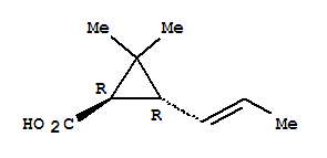(1r,3r)-(9ci)-2,2-二甲基-3-(1-丙烯基)-環(huán)丙烷羧酸結(jié)構(gòu)式_249766-02-7結(jié)構(gòu)式