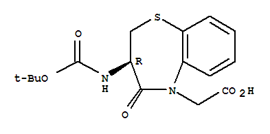 (R)-3-boc-氨基-5-(羰基甲基)-2,3-二氫-1,5-硫雜革-4(5h)-酮結(jié)構(gòu)式_250349-14-5結(jié)構(gòu)式