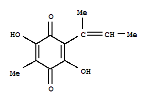 (9ci)-2,5-二羥基-3-甲基-6-(1-甲基-1-丙烯基)-2,5-環(huán)己二烯-1,4-二酮結(jié)構(gòu)式_2654-69-5結(jié)構(gòu)式