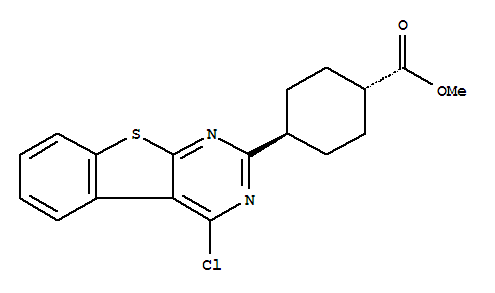 反式-4-(4-氯-[1]苯并噻吩并[2,3-d]-嘧啶-2-基)-環(huán)己烷羧酸甲酯結(jié)構(gòu)式_266321-48-6結(jié)構(gòu)式